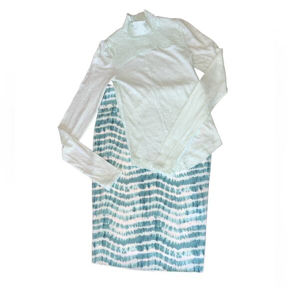 Vince Camuto Mosaic Seas Teal Stripe Ponte Skirt size Small NWOT - Picture 3 of 9